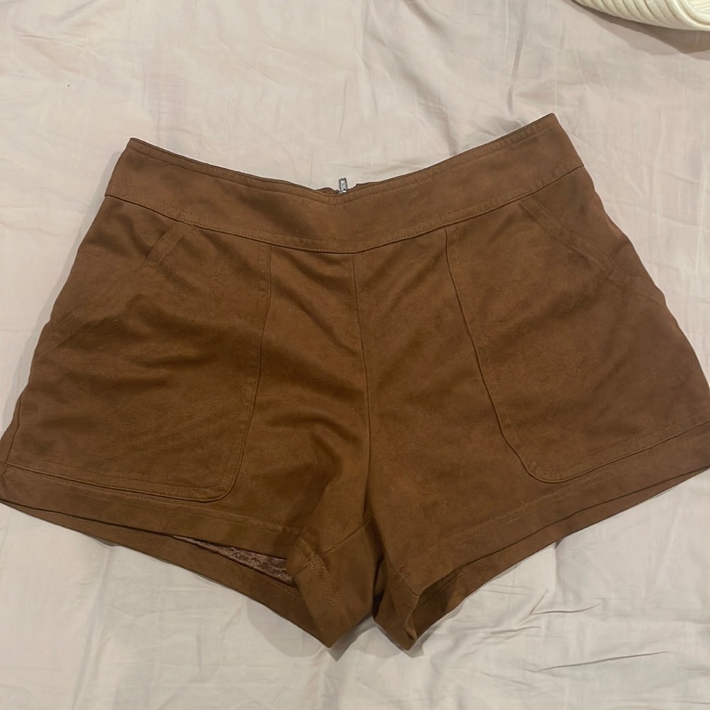 Suede Brown Shorts